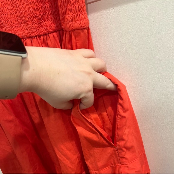 NWT Abercrombie Smocked Waist Tiered Midi Dress with pockets - Picture 8 of 10